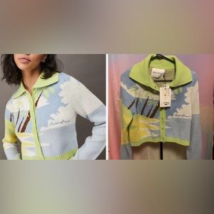 House of Sunny Palm Tree Cardigan urban outfitters size 8